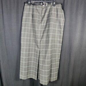 Sag Harbor Womens Grey Glen Plaid Belted Midi Skirt Pockets Vintage Size 16
